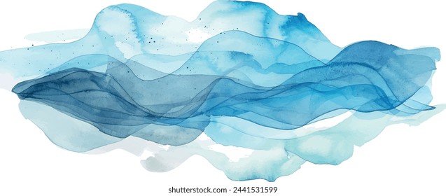 abstract blue wave watercolor background