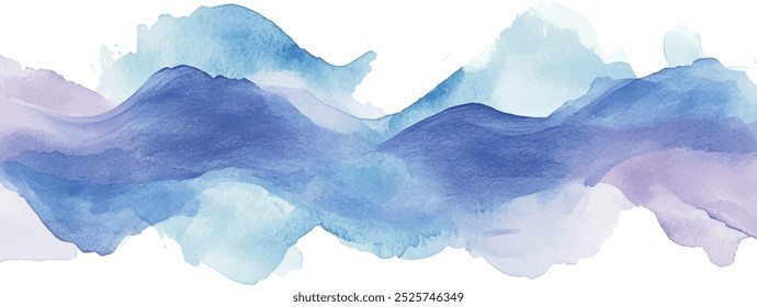 plano de fundo abstrato de aquarela de onda azul