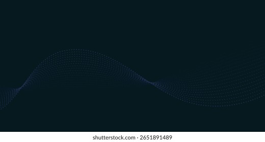 Abstract Blue Waveform on Dark Background