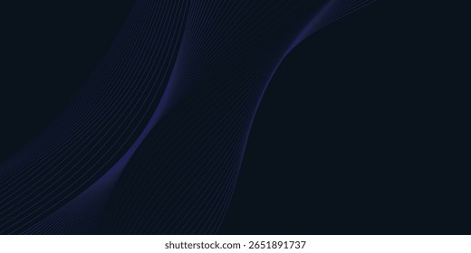 Abstract Blue Waveform on Dark Background