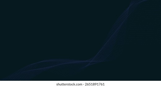 Abstract Blue Waveform on Dark Background