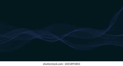 Abstract Blue Waveform on Dark Background