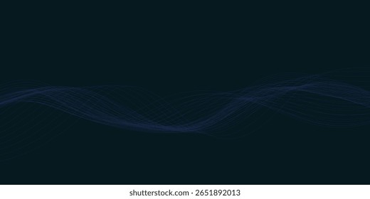 Abstract Blue Waveform on Dark Background