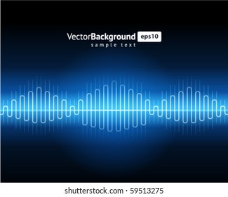 Abstract blue waveform vector background