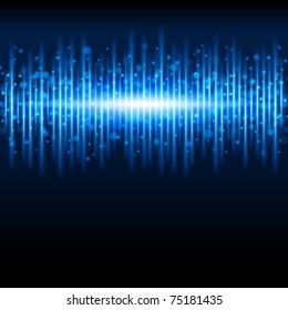 Abstract blue waveform vector background. Eps 10.