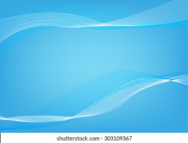 Abstract Blue wavelengths and irregular lines on a lighter background. Editable Clip Art.