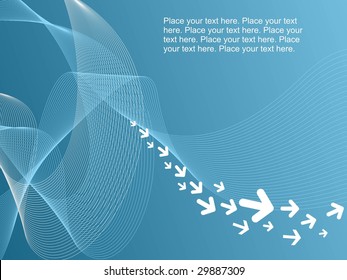 abstract blue waves background with arrowhead illustration