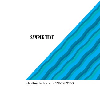 Abstract blue waves background for design. Vector marine wallpaper - Vector

