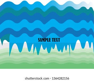 Abstract blue waves background for design. Vector marine wallpaper - Vector

