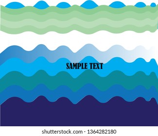 Abstract blue waves background for design. Vector marine wallpaper - Vector

