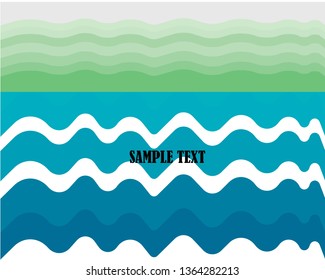 Abstract blue waves background for design. Vector marine wallpaper - Vector

