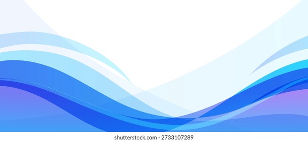 Fondo azul Abstractas de las ondas con las curvas que fluyen y cielo ligero del gradiente