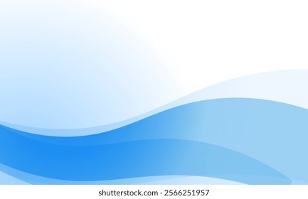Abstract blue waves background, minimal waves design concept