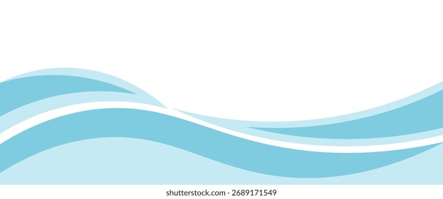 Abstract blue waves background, minimal waves design concept