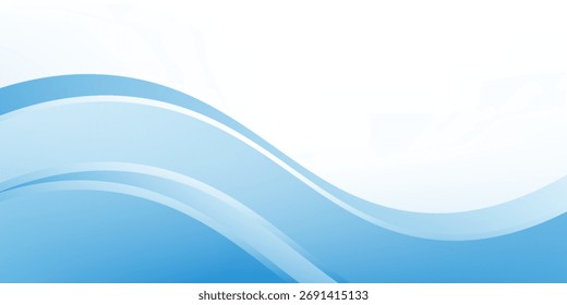 Abstract blue waves background, minimal waves design concept