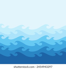 Abstractas patrón de fondo de ondas azules en un estilo plano. Ilustración vectorial con espacio para texto.
