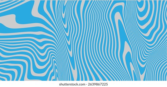 Abstract blue waves background retro 60s, 70s. Vector illustration