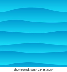 Abstract blue waves background. Seamless gradient vector pattern.