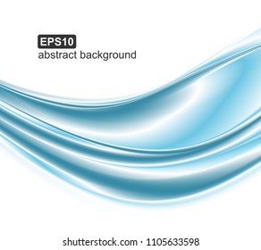 Abstract blue waves background. Vector illustration.