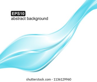 Abstract blue waves background. Vector illustration. 