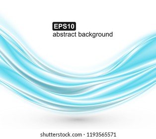 Abstract blue waves background. Vector design for banners, presentations, flyers, invitations. 