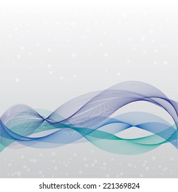 abstract blue waves background - vector illustration