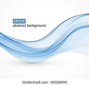 Abstract blue waves background. Vector illustration.