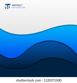 Abstract blue waves background. You can use for brochure, presentation, poster, leaflet, flyer, print, advertising, banner, website. Vector illustration