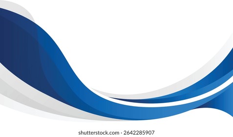  Abstract blue waves business style border with copy space background