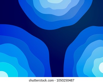 abstract blue waves circle background