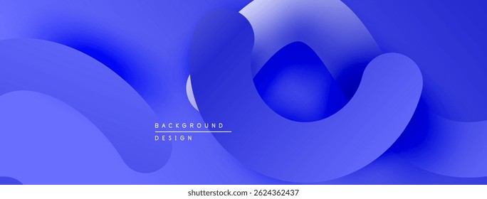 Abstract blue waves create flowing background. Gradient shades suggest depth, modern design elements present. Minimal text indicates purpose.
