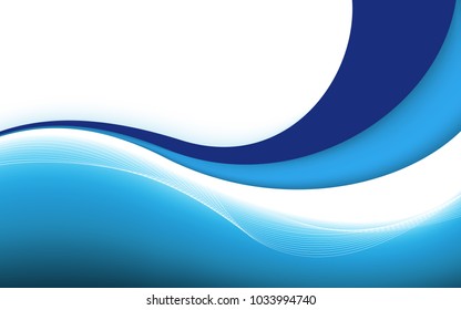 Abstract blue waves - data stream concept. Vector illustration