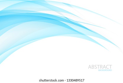 Abstract blue waves - data stream concept. Vector. Clip-art