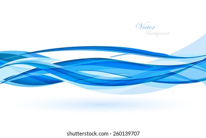 Abstract Blue Waves - Data Stream Concept. Vector Illustration. Clip-art