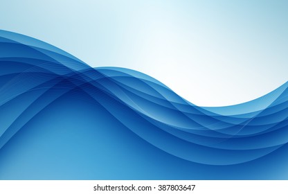 Abstract blue waves - data stream concept. Vector Illustration. Clip-art