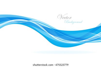 Abstract blue waves - data stream concept. Vector illustration. Clip-art