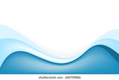 Abstract blue waves - data stream concept. Vector illustration. Clip-art