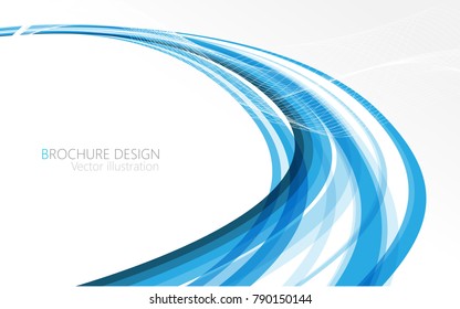 Abstract Blue Waves - Data Stream Concept. Vector Illustration. Clip-art