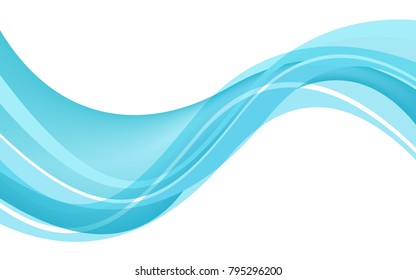 Abstract blue waves - data stream concept. Vector Illustration. Clip-art