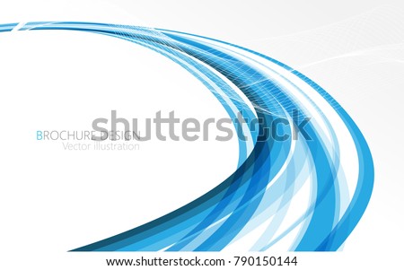 Abstract blue waves - data stream concept. Vector illustration. Clip-art