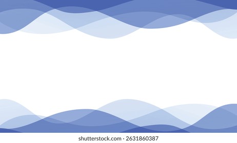Ondas azuis abstratas fluindo através de um fundo claro com gradientes suaves	
