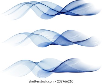 Abstract blue waves isolated on white