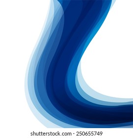 Abstract blue waves isolated on white