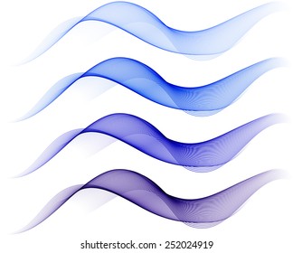 Abstract blue waves isolated on white