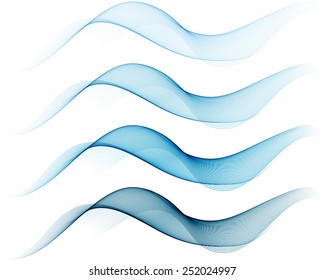 Abstract blue waves isolated on white