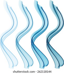 Abstract blue waves isolated on white