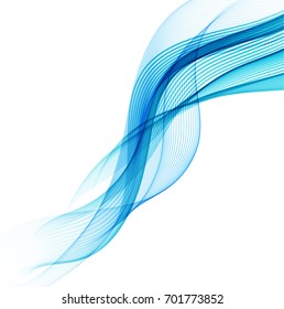 Abstract blue waves isolated on white
