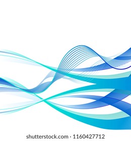 Abstract Blue Waves Lines On White Stock Vector (Royalty Free ...