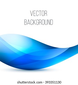 Abstract blue waves and lines soft background. Vector illustration.