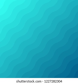 Abstract blue waves lines underwater background and texture. Wavy stripes pattern. Rough surface. Vector illustration